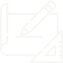 Icon of pencil on paper drawing a striaght line with a ruler.